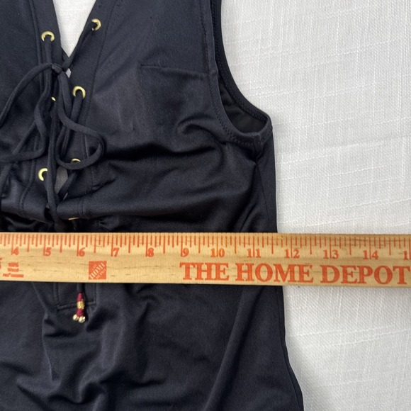 VICTORIAS SECRET Women S Swimsuit Black Lace Up Front Open Back One Piece Summer - Picture 10 of 12